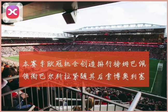 本赛季欧冠机会创造排行榜姆巴佩领衔巴尔科拉紧随其后索博奥利塞表现出色